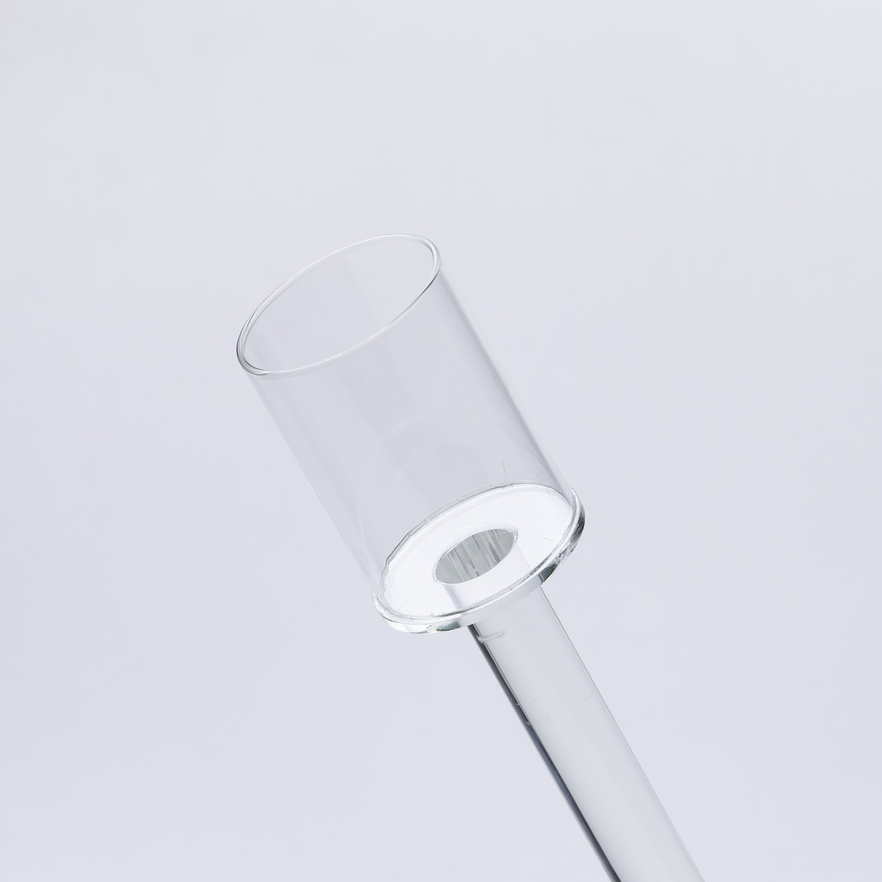 Підсвічник скляний на ніжці 8×36 см підсвічник келих декоративний прозорий