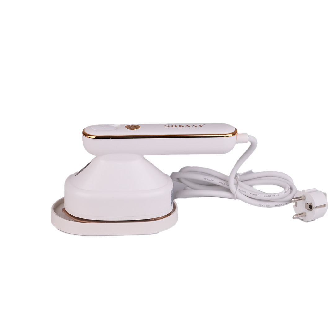 Дорожня праска з парогенератором професійна 1200 Вт паровідпарювач для одягу та штор Біла Sokany