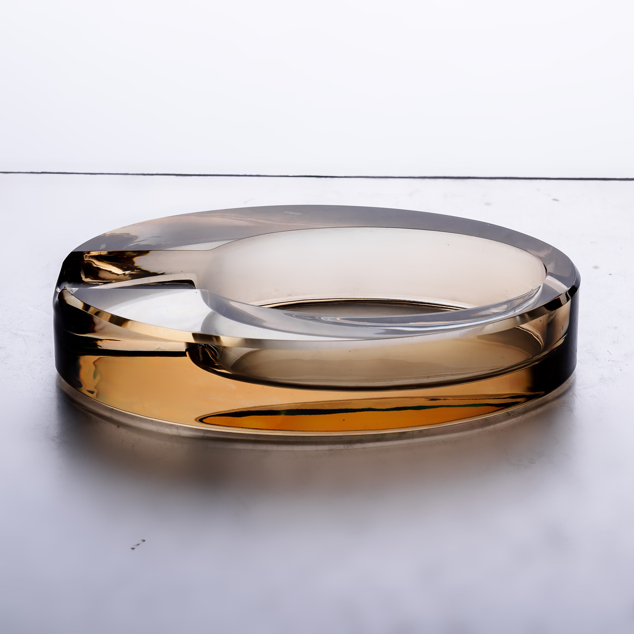 Скляна попільничка для сигарет 13х7.5х2.5 см попільничка декоративна настільна Золотиста