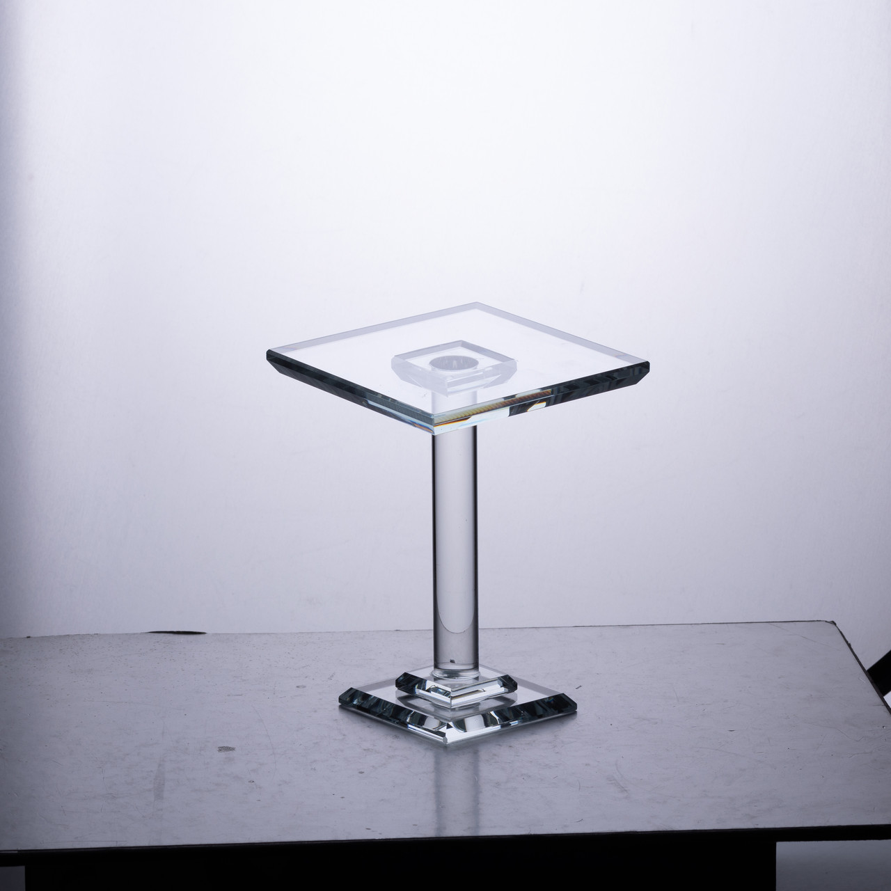 Тортівниця скляна на ніжці 12×12×18 см кругла стійка для торта, капкейків