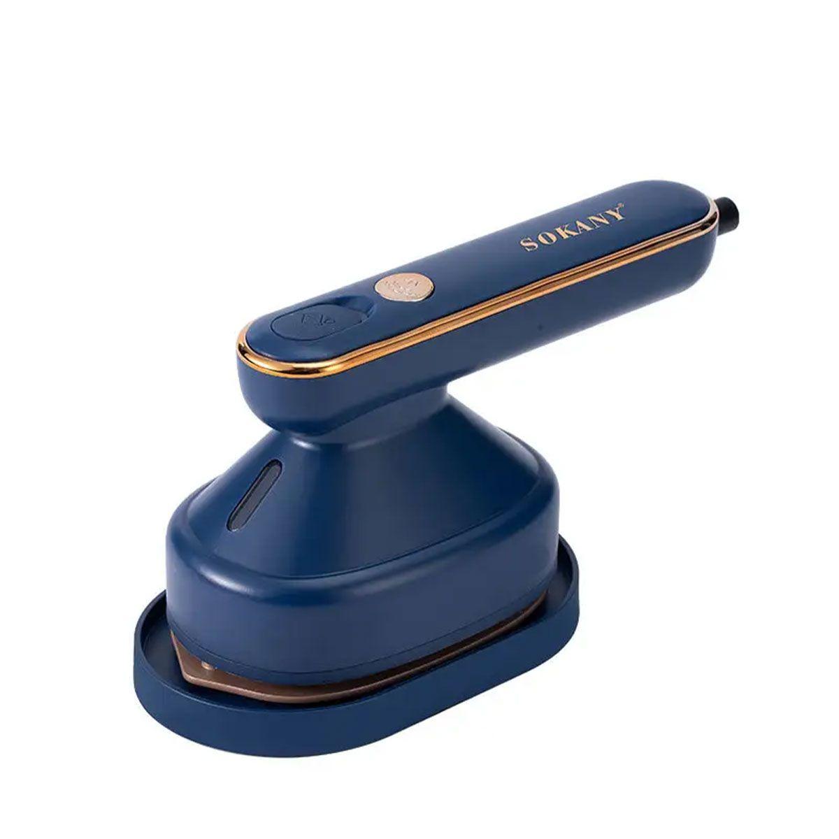 Дорожня праска з парогенератором професійна 1200 Вт паровідпарювач для одягу та штор Синій Sokany