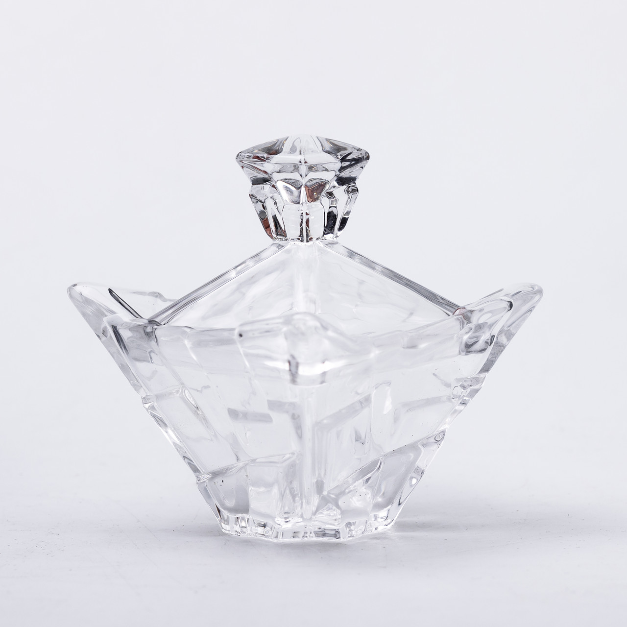 Цукорниця з кришкою 10×10×12 см ваза цукорниця квадратна скляна