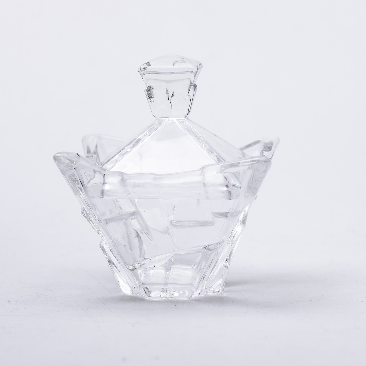 Цукорниця з кришкою 10×10×12 см ваза цукорниця квадратна скляна