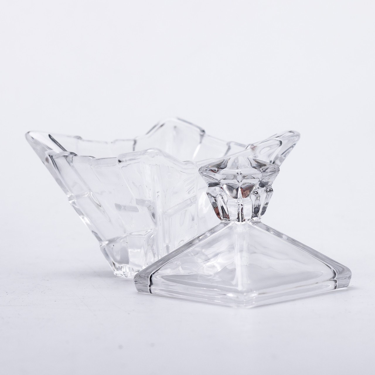 Цукорниця з кришкою 10×10×12 см ваза цукорниця квадратна скляна