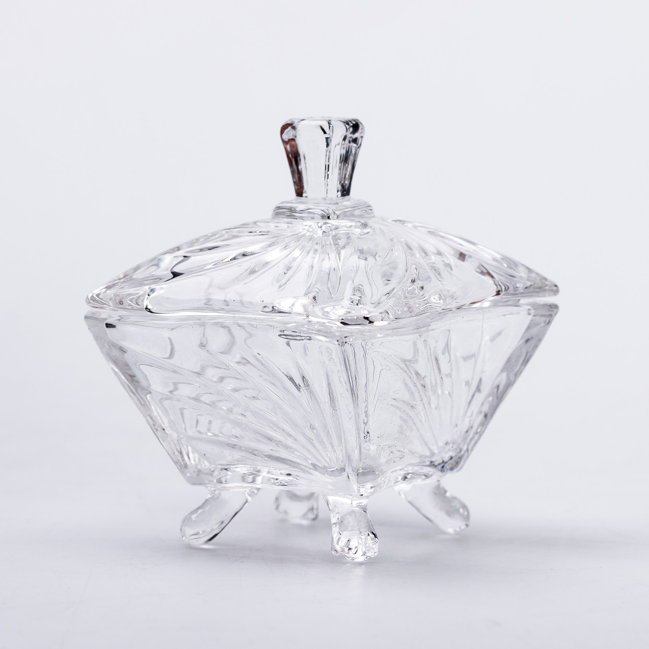 Цукорниця з кришкою 7.5×7.5×9 см ваза цукорниця скляна