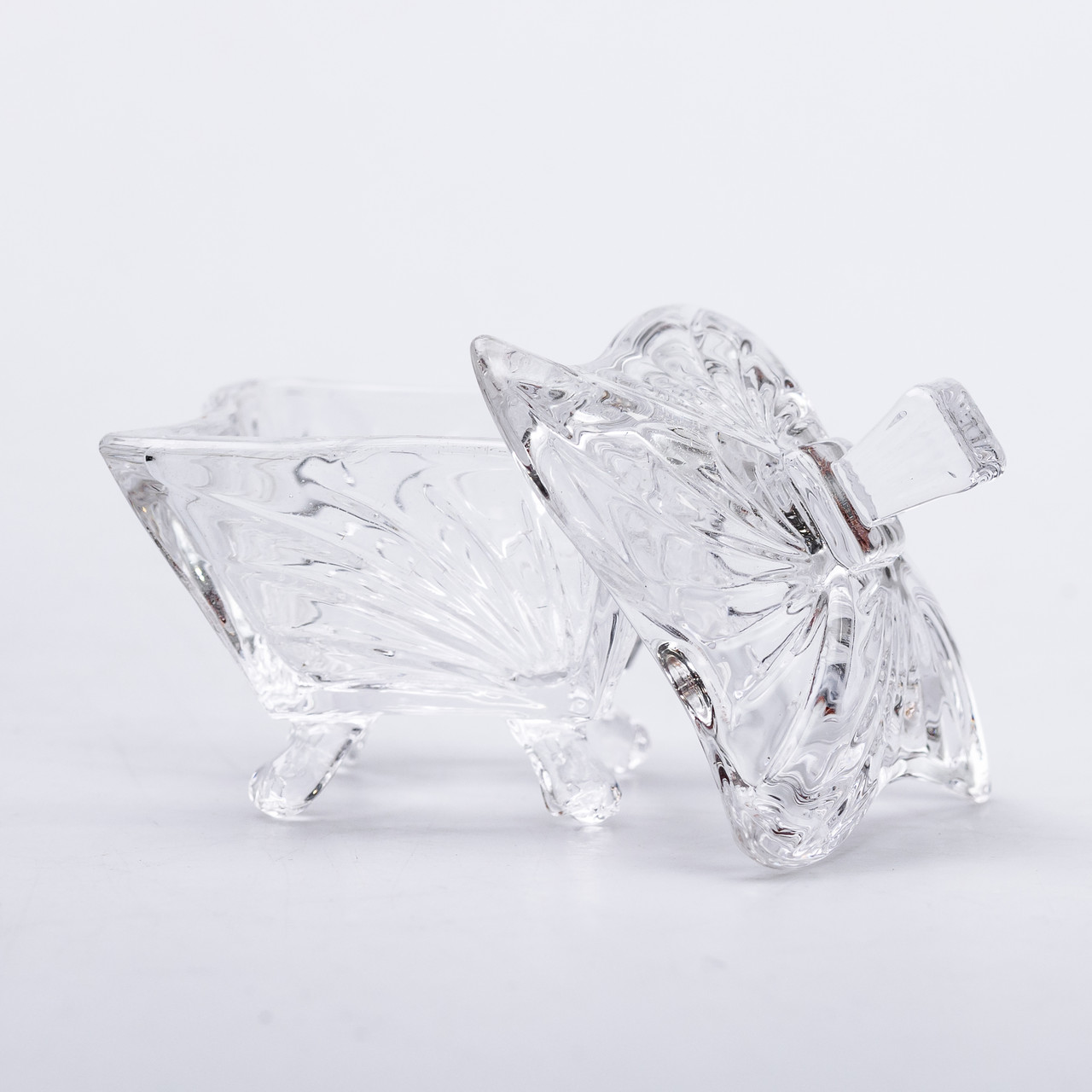 Цукорниця з кришкою 7.5×7.5×9 см ваза цукорниця скляна