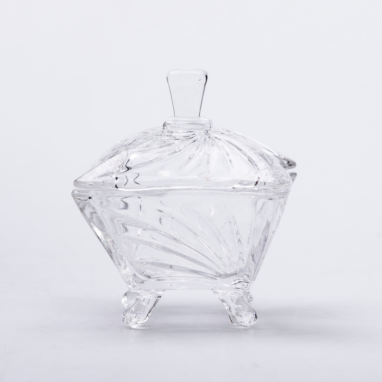 Цукорниця з кришкою 7.5×7.5×9 см ваза цукорниця скляна