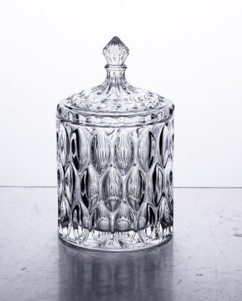 Цукорниця з кришкою Ø 7.5 см ваза цукорниця кругла скляна