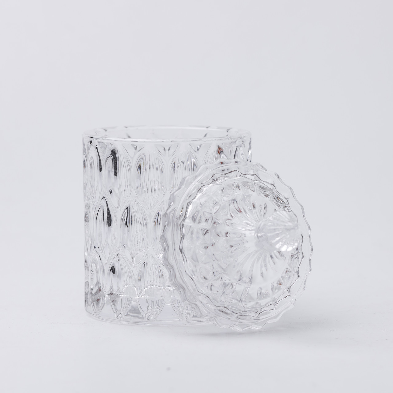 Цукорниця з кришкою Ø 7.5 см ваза цукорниця кругла скляна