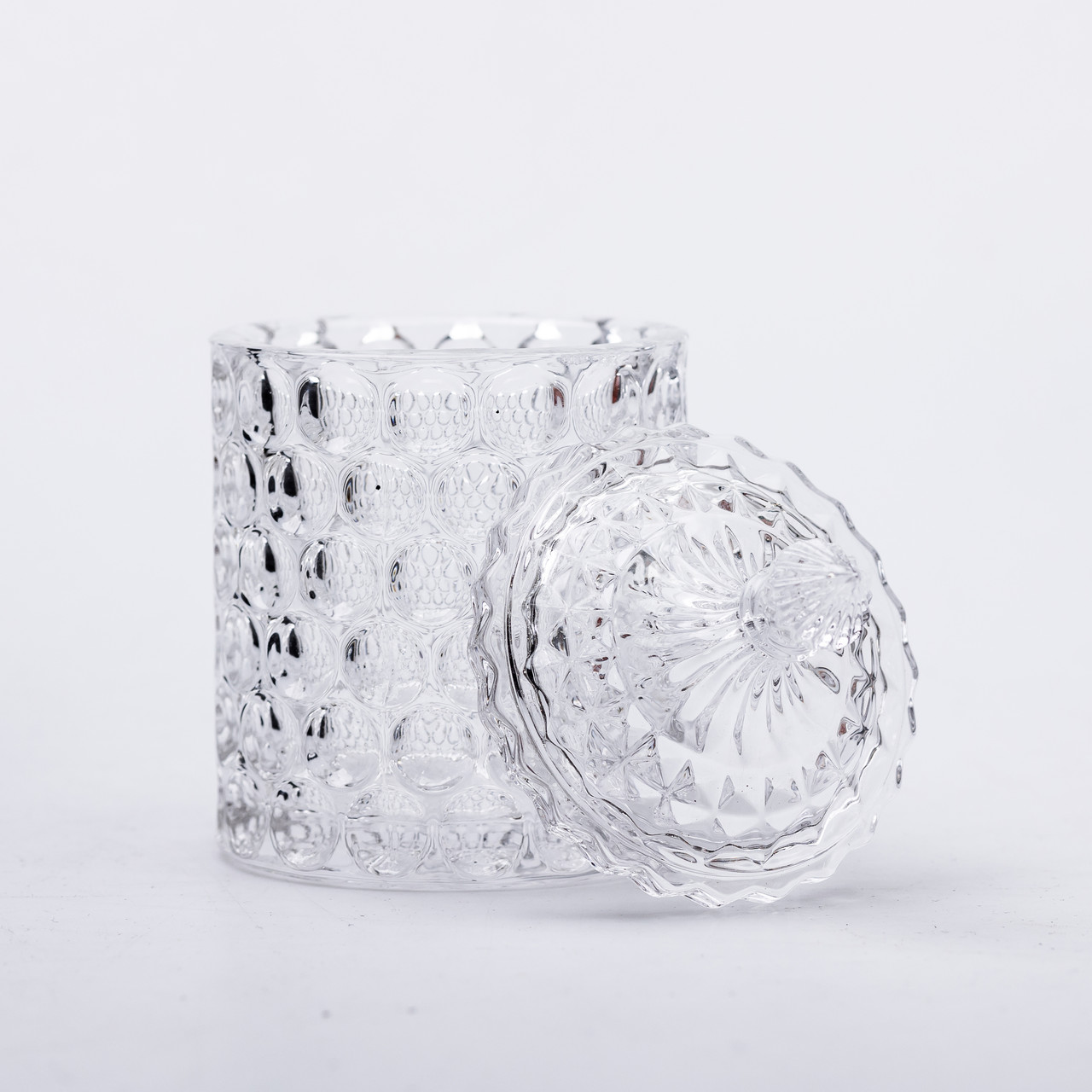 Цукерниця з кришкою Ø7.5 см ваза цукорниця кругла скляна