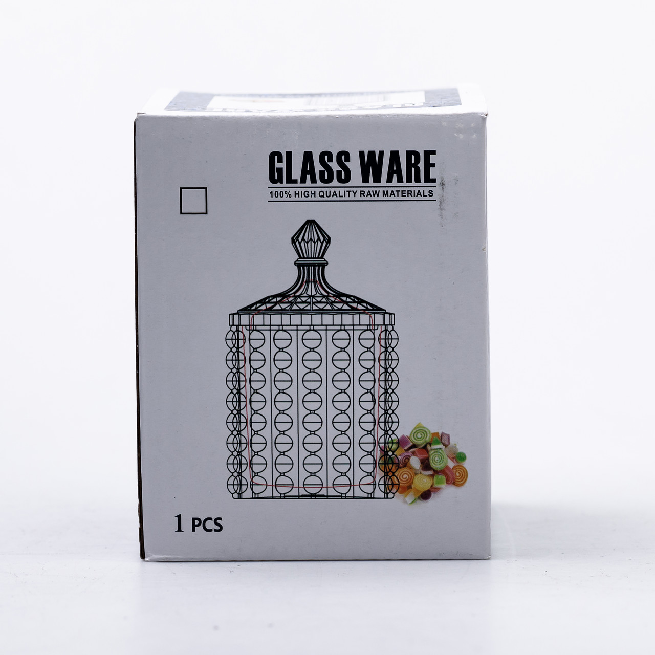 Цукерниця з кришкою Ø7.5 см ваза цукорниця кругла скляна