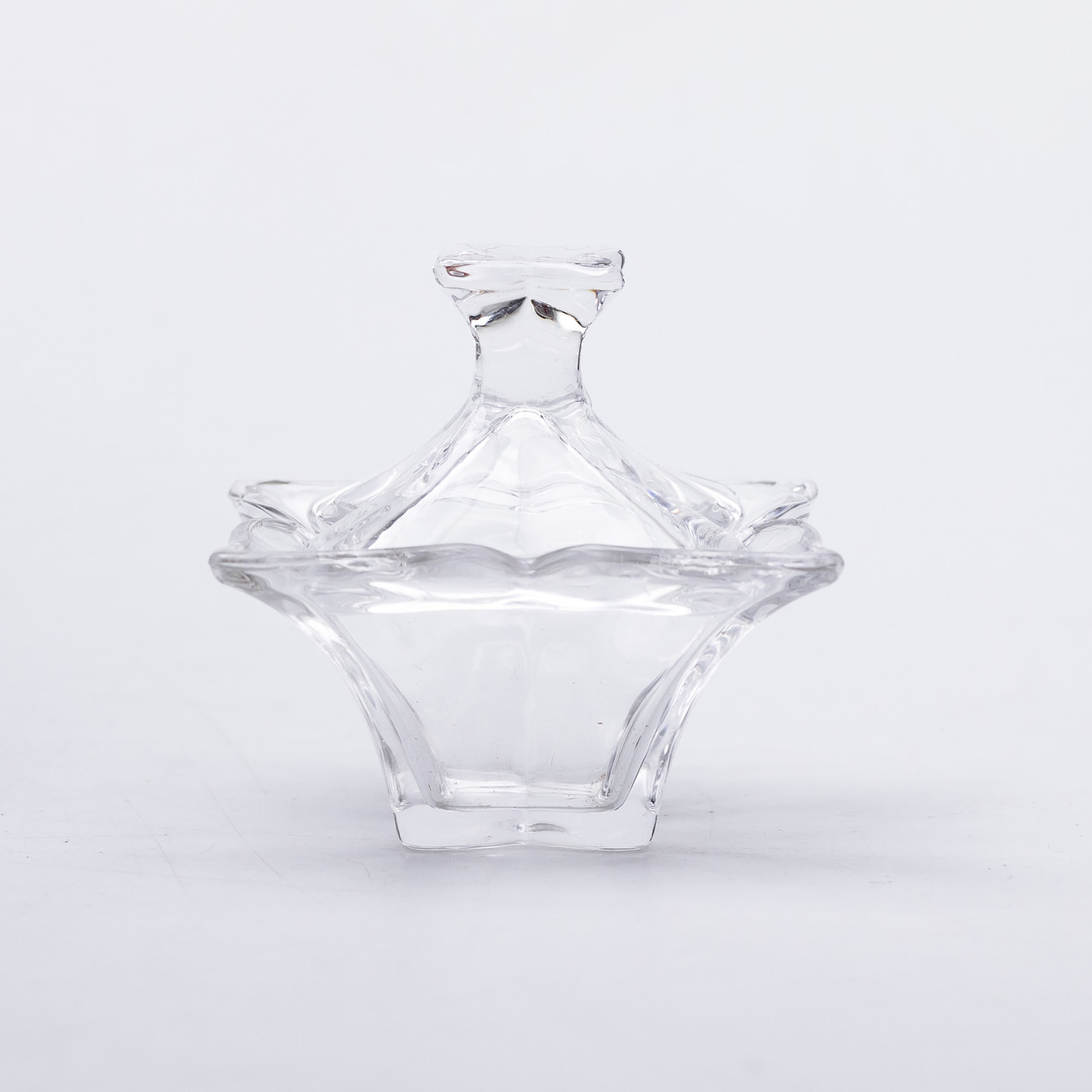 Цукорниця з кришкою 8.5×8.5×8.5 см ваза цукорниця квадратна скляна