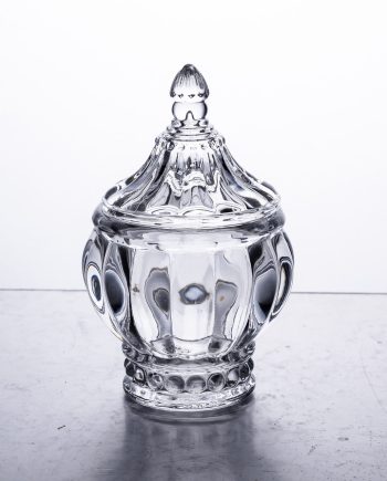 Цукорниця з кришкою Ø8.5 см ваза цукорниця кругла скляна