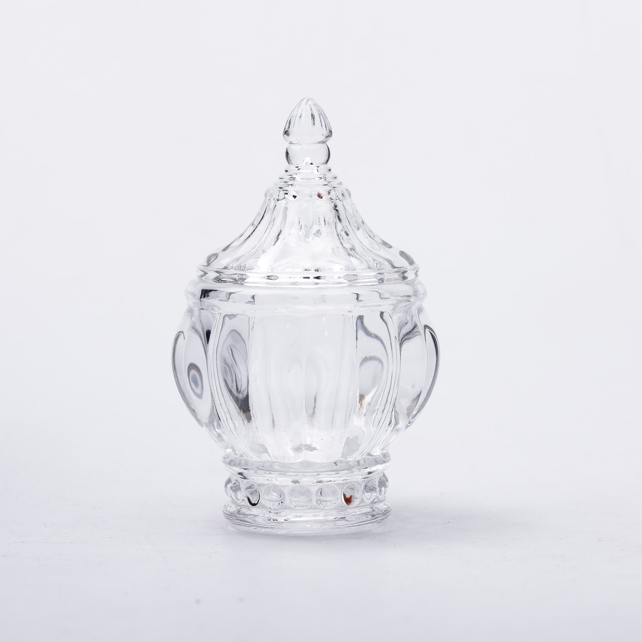Цукорниця з кришкою Ø8.5 см ваза цукорниця кругла скляна