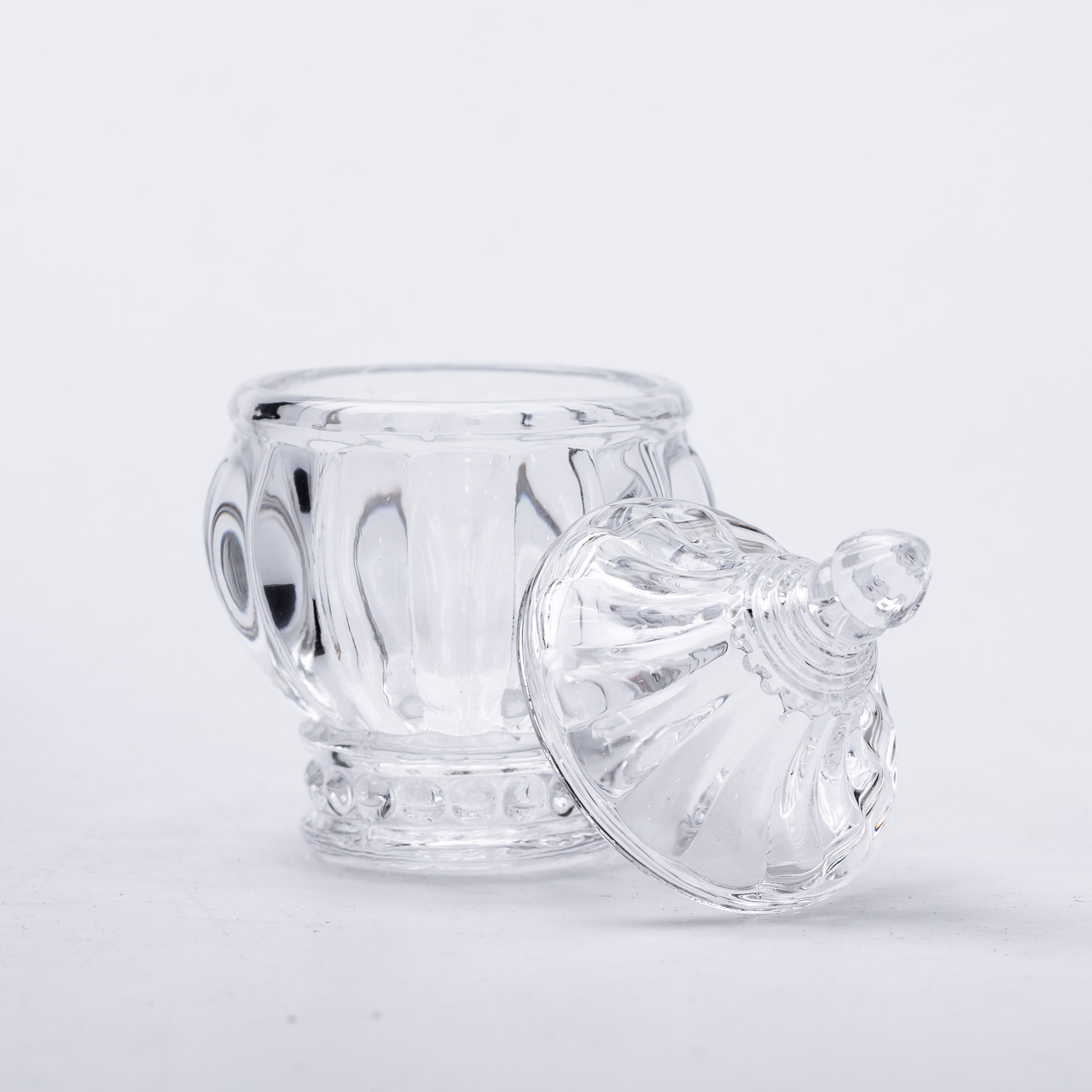 Цукорниця з кришкою Ø8.5 см ваза цукорниця кругла скляна