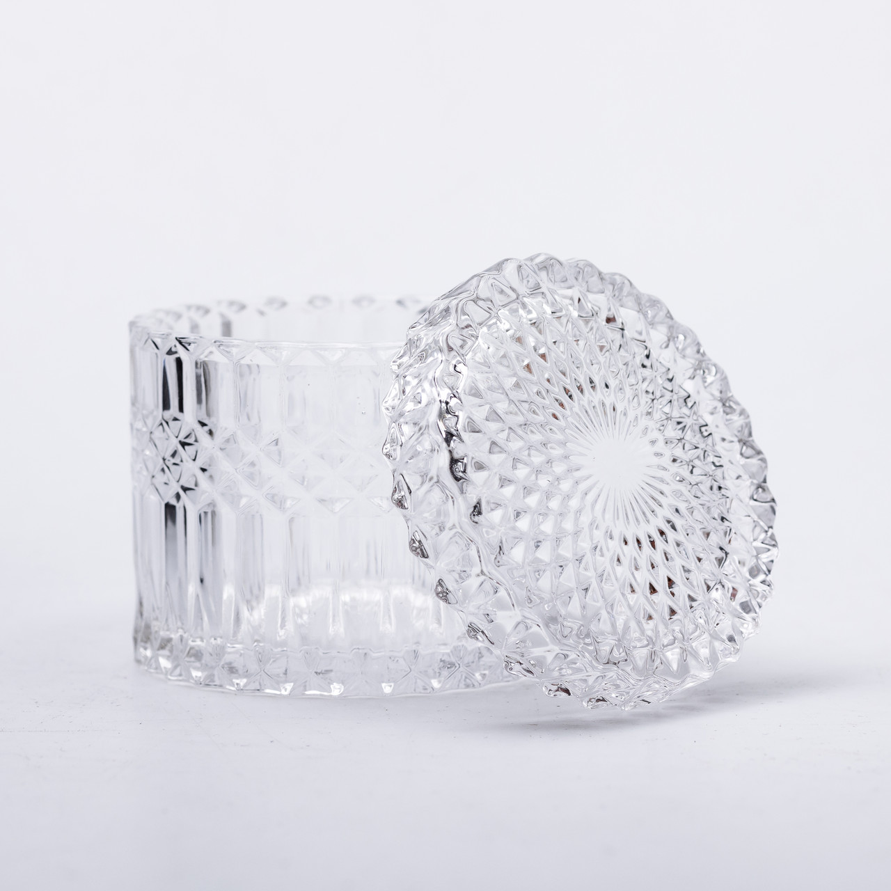 Цукерниця з кришкою Ø 9.5 см ваза цукерниця кругла скляна