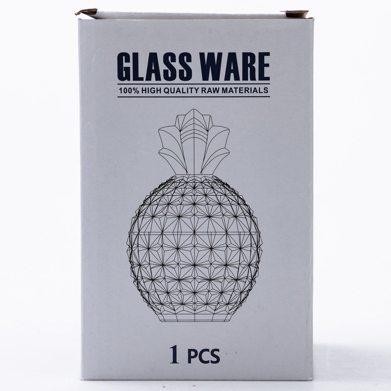 Цукерниця з кришкою Ø9 см ваза цукерниця кругла скляна прозора ананас