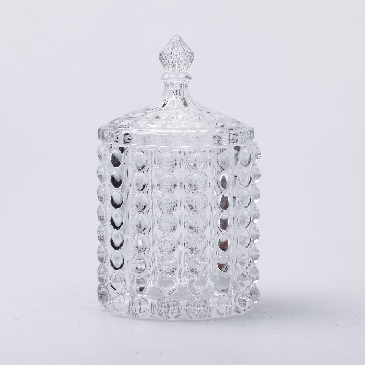 Цукерниця стеклянная з кришкою Ø7.5 см ваза цукорниця кругла