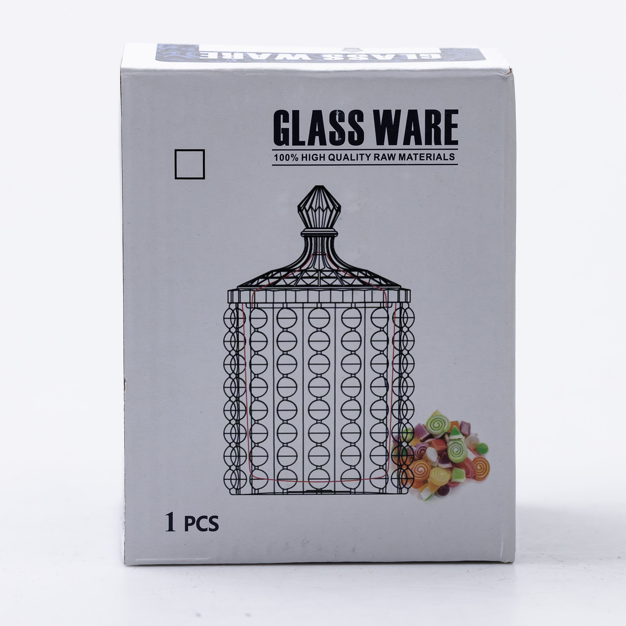 Цукерниця стеклянная з кришкою Ø7.5 см ваза цукорниця кругла