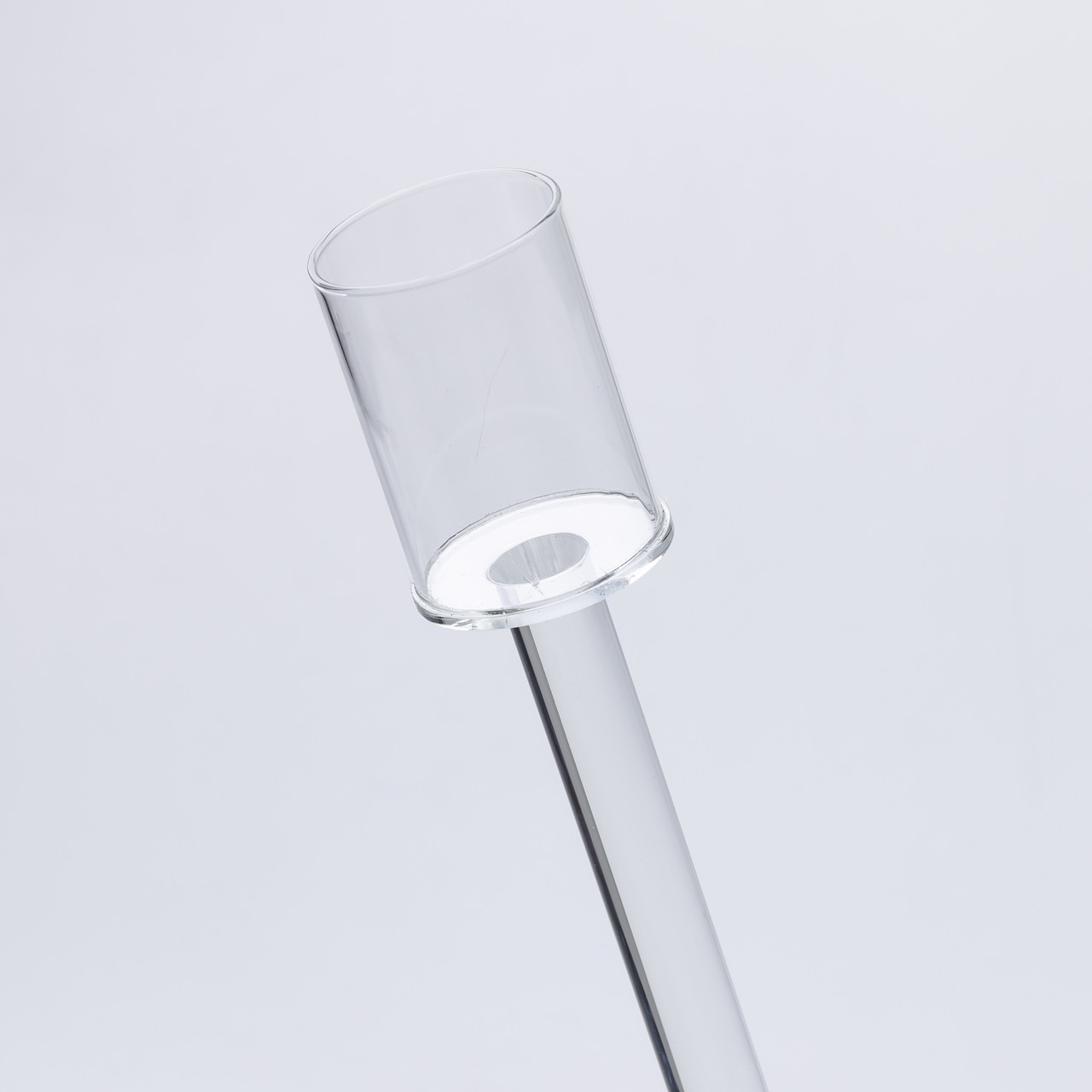 Підсвічник келих скляний на високій ніжці 8×40.5 см декоративний прозорий
