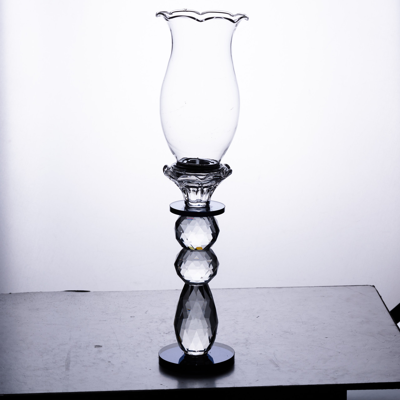 Підсвічник скляний 7×32 см підсвічник декоративний келих на ніжці