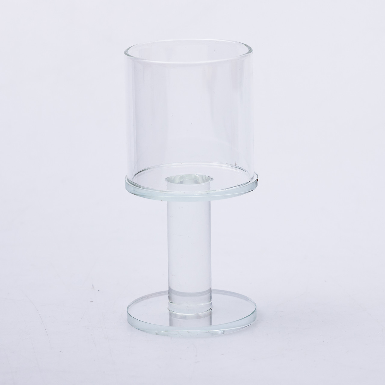 Підсвічник скляний на ніжці 6×12.5 см підсвічник келих декоративний прозорий