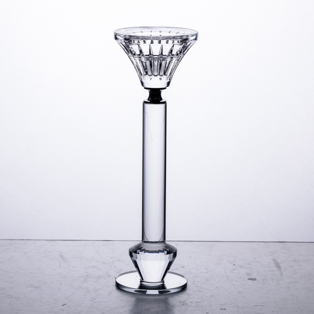 Підсвічник скляний на ніжці  6×21.3 см прозорий декоративний підсвічник на стіл