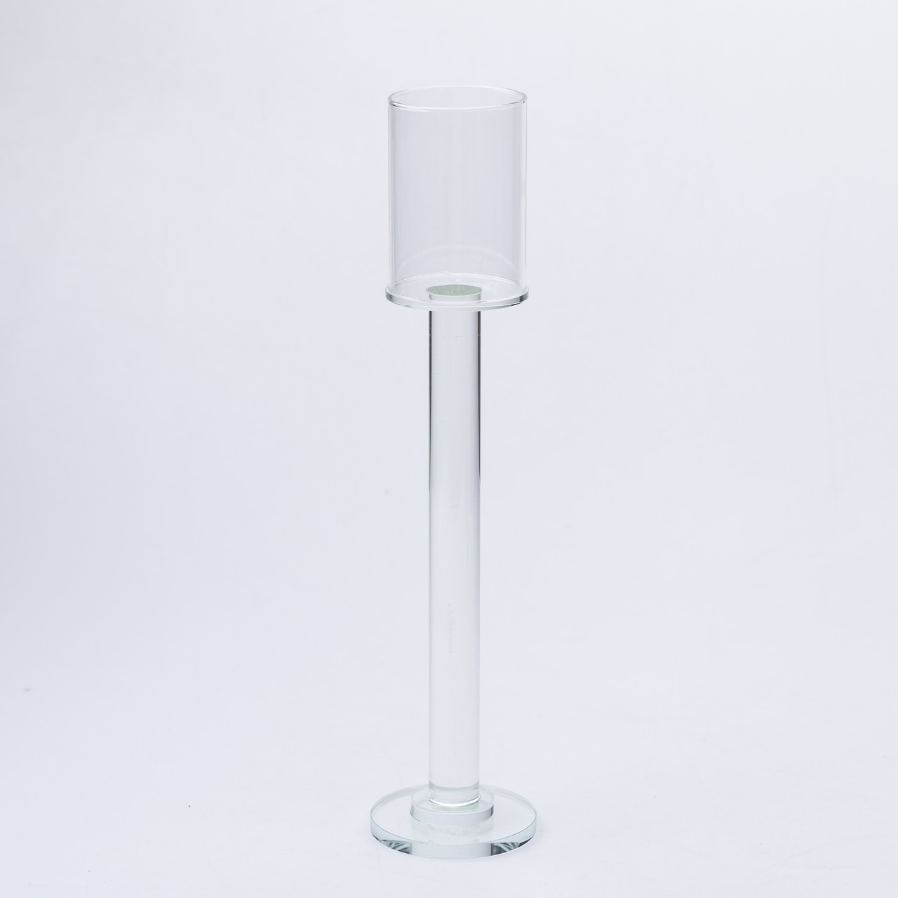 Підсвічник скляний на ніжці 8×36 см підсвічник келих декоративний прозорий