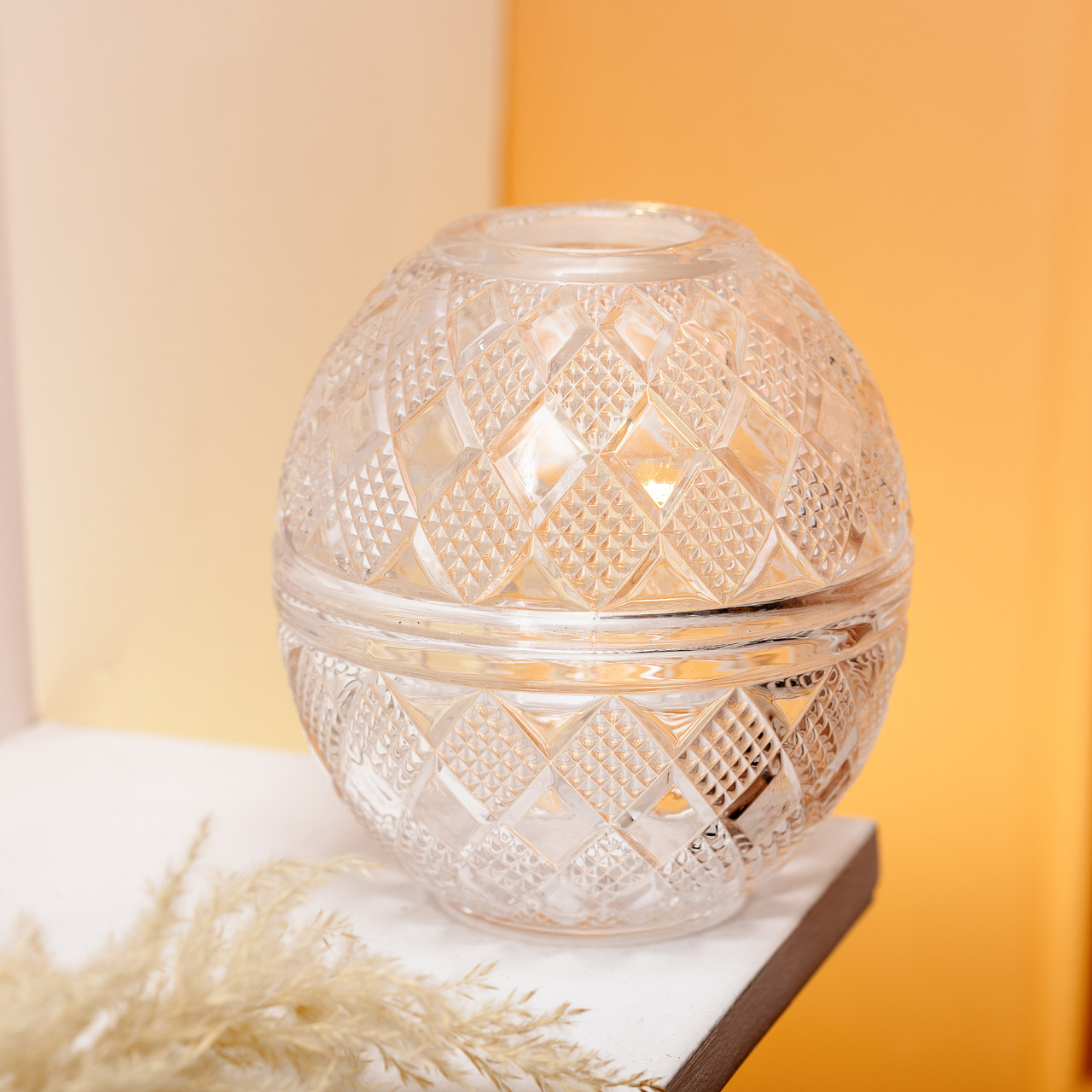 Серветниця на стіл кухонна Ø15 см серветниця скляна кругла кругла у формі яйця