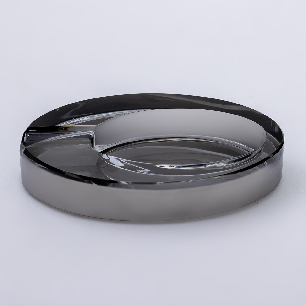 Скляна попільничка для сигарет 13х7.5х2.5 см попільничка декоративна настільна Сіра