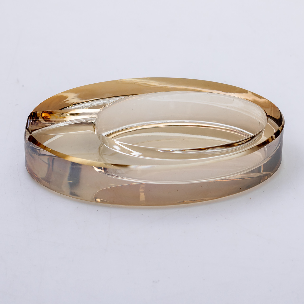 Скляна попільничка для сигарет 13х7.5х2.5 см попільничка декоративна настільна Золотиста