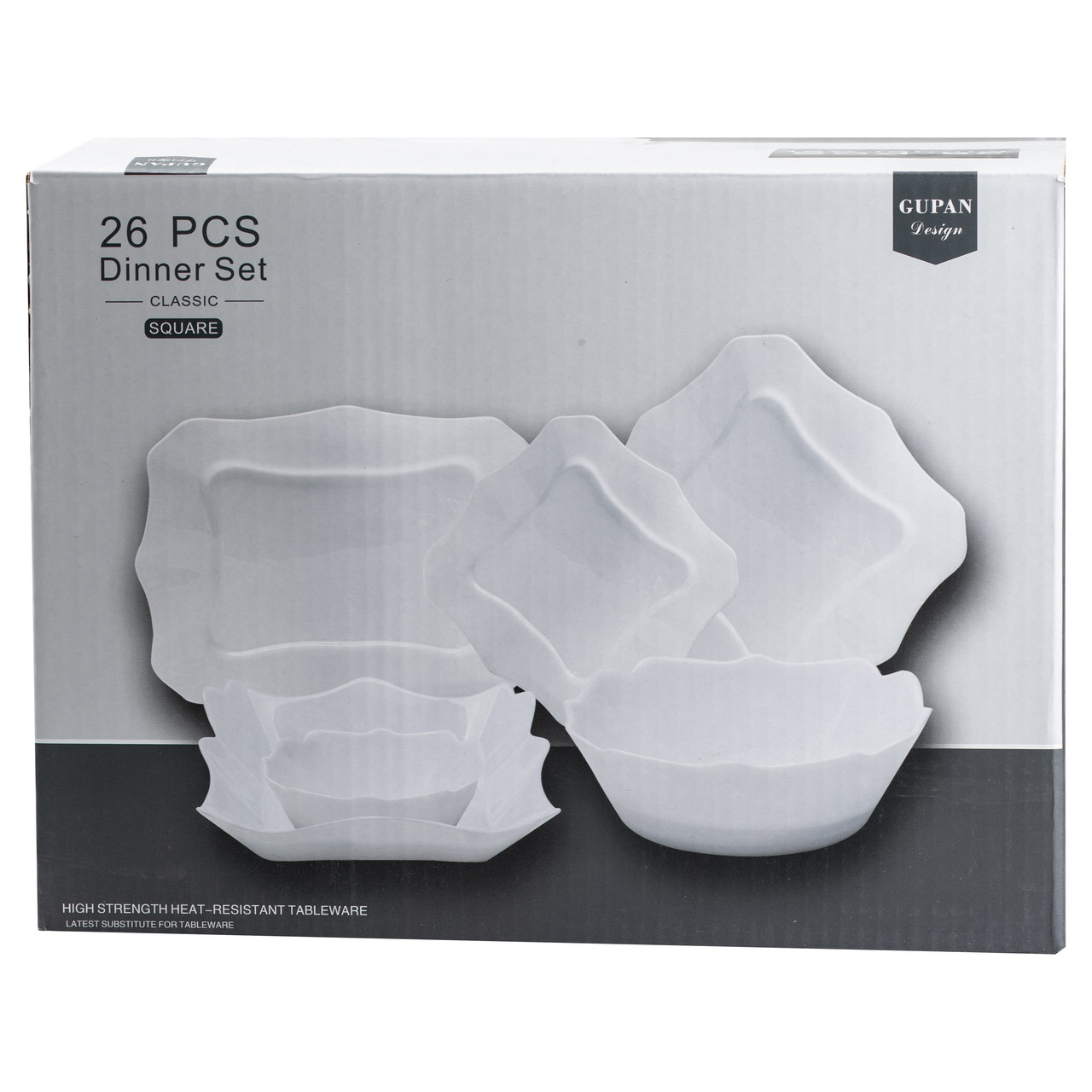 Столовий сервіз тарілок на 6 персон керамічний, білий