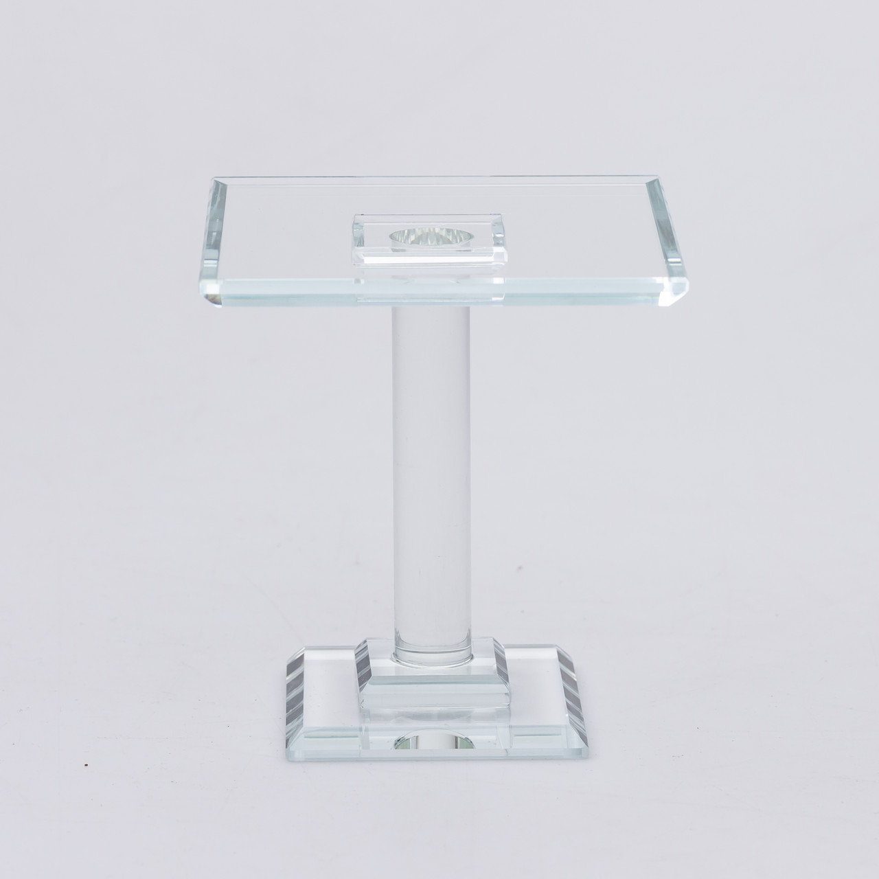 Тортівниця скляна на ніжці 12×12×13 см кругла стійка для торта, капкейків