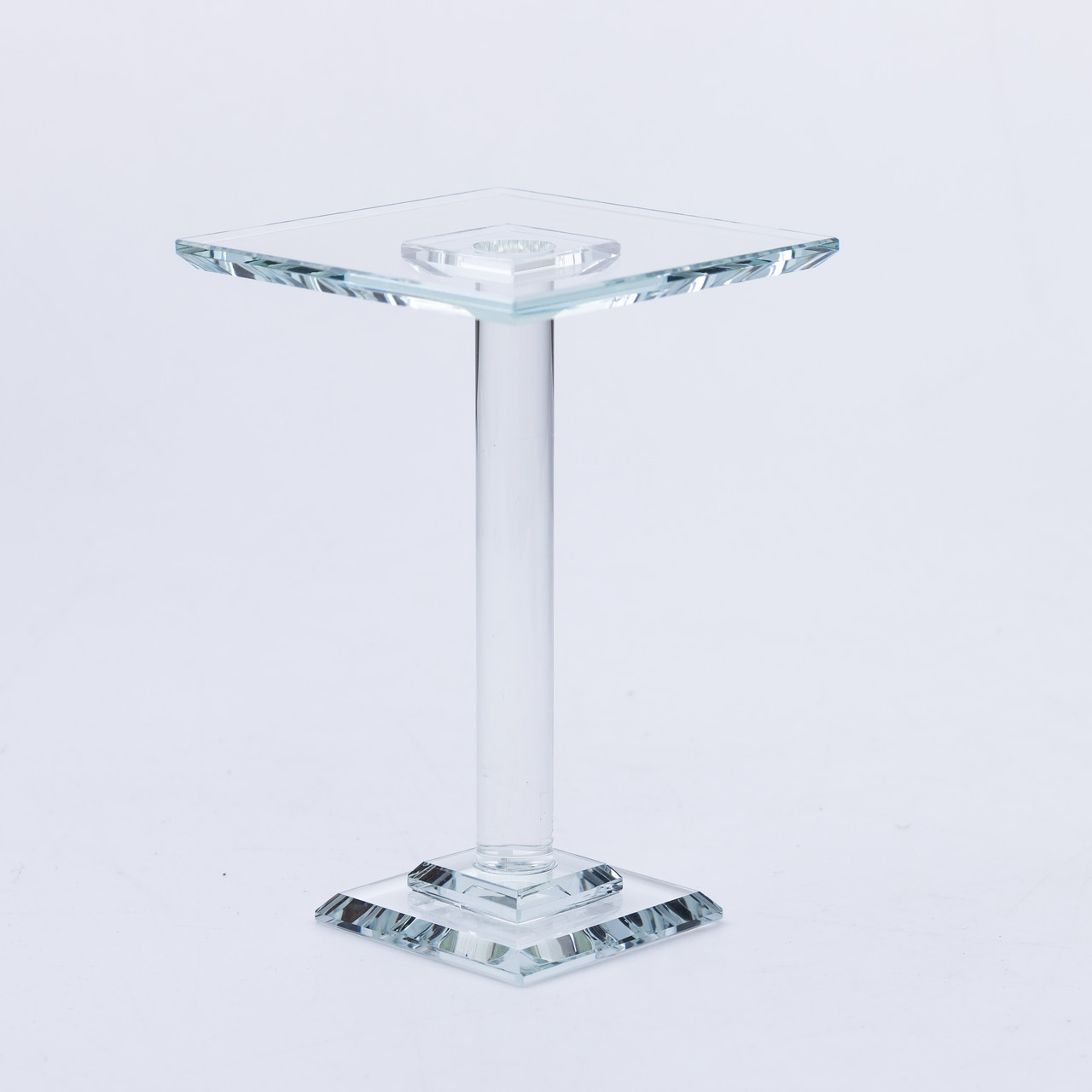 Тортівниця скляна на ніжці 12×12×18 см кругла стійка для торта, капкейків