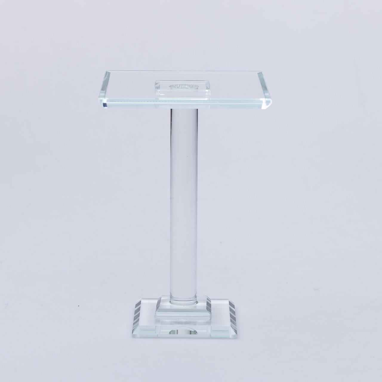Тортівниця скляна на ніжці 12×12×18 см кругла стійка для торта, капкейків