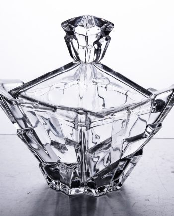Цукорниця з кришкою 16×16×19 см ваза цукорниця квадратна скляна