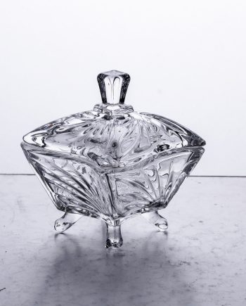Цукорниця з кришкою 7.5×7.5×9 см ваза цукорниця скляна