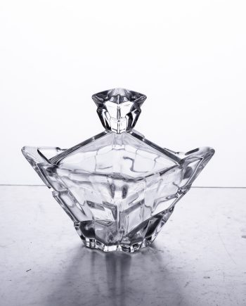 Цукорниця з кришкою 8.5×8.5×8.5 см ваза цукорниця квадратна скляна