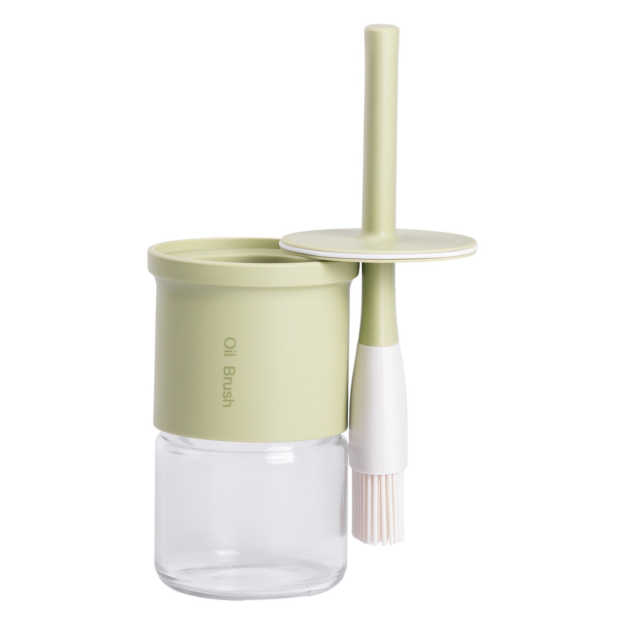 Банка для олії з пензликом 300 мл диспенсер з пензликом для оливкової, соняшникової олії Зелений HP-34-11GR