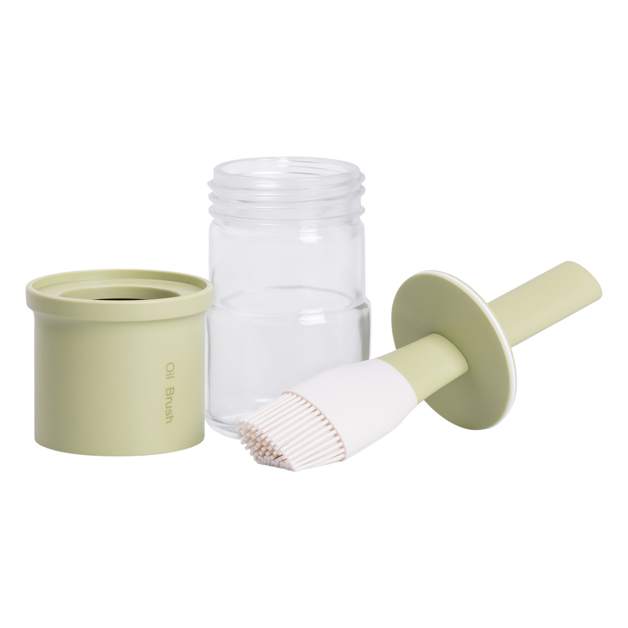 Банка для олії з пензликом 300 мл диспенсер з пензликом для оливкової, соняшникової олії Зелений HP-34-11GR