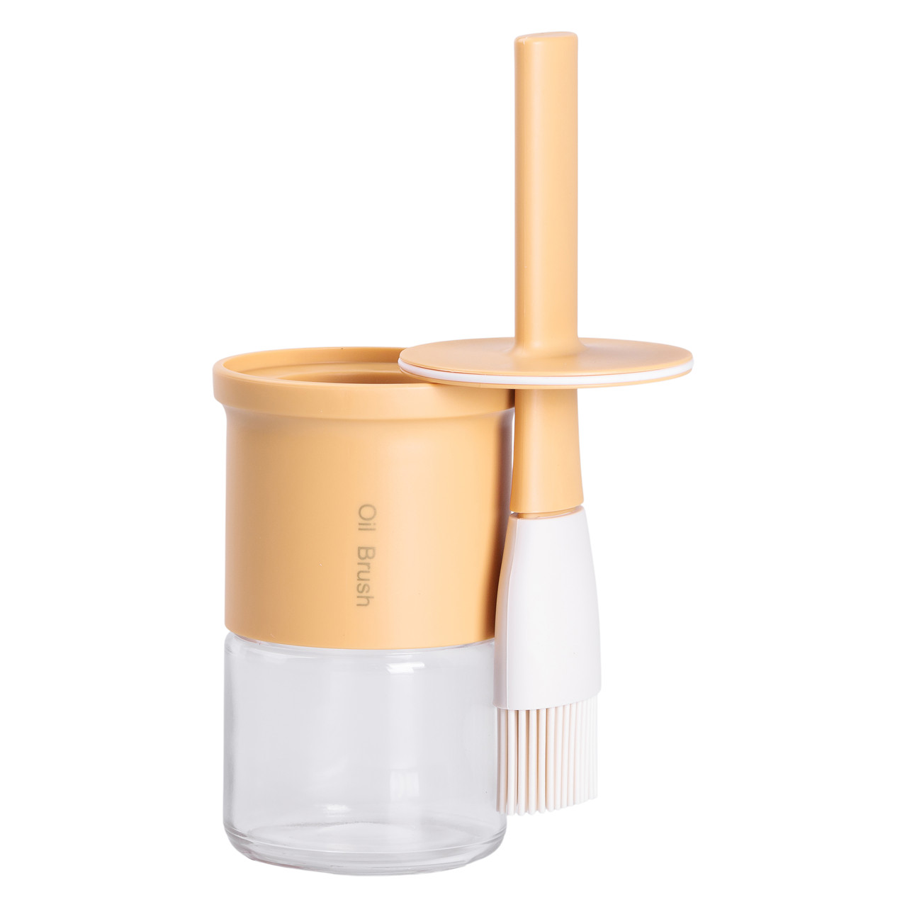 Баночка для олії з пензликом 300 мл диспенсер з пензликом для оливкової, соняшникової олії Жовтий HP-34-11Y