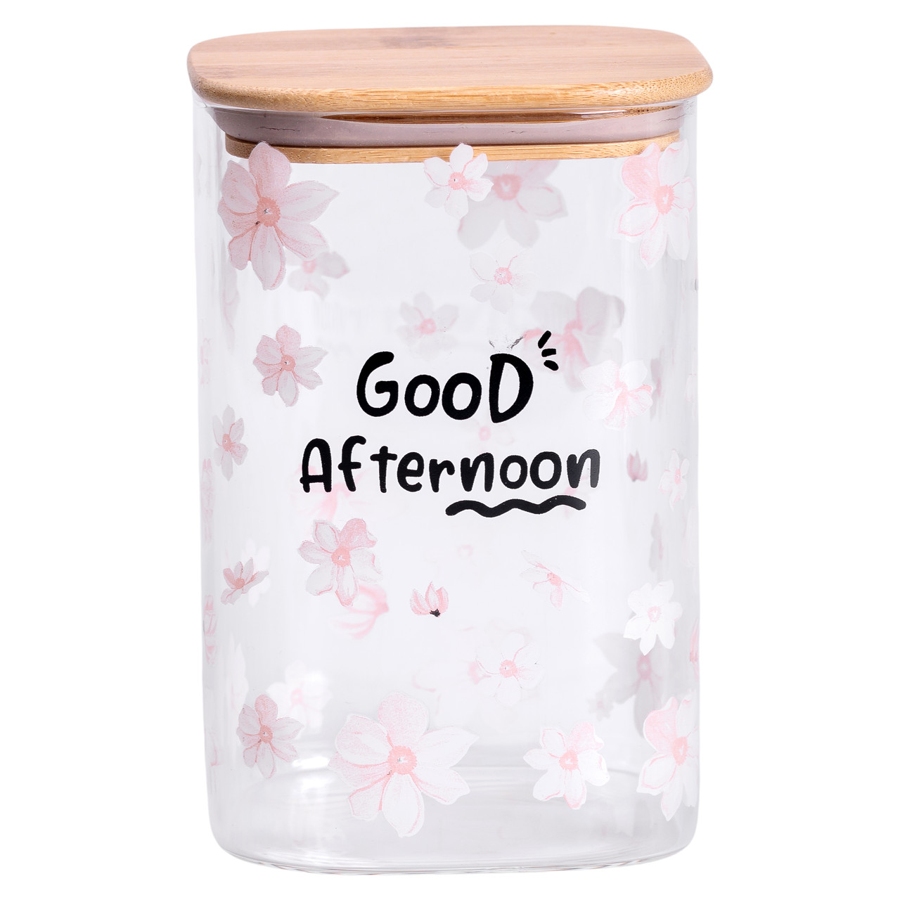 Банка для сипучих продуктів з бамбуковою кришкою 1.2 л ємність для сипучих скло HP-34-23