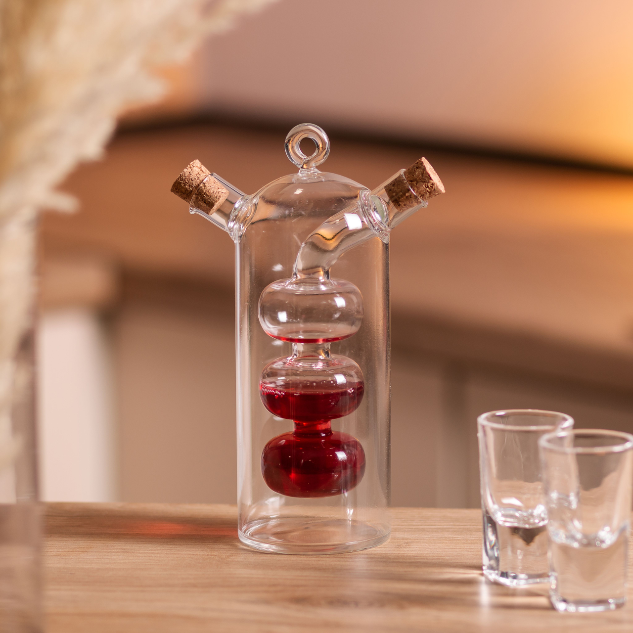 Пляшка для олії та оцту 2 в 1 скляна 400 мл для оливкової, соняшникової олії та оцту HP-34-15