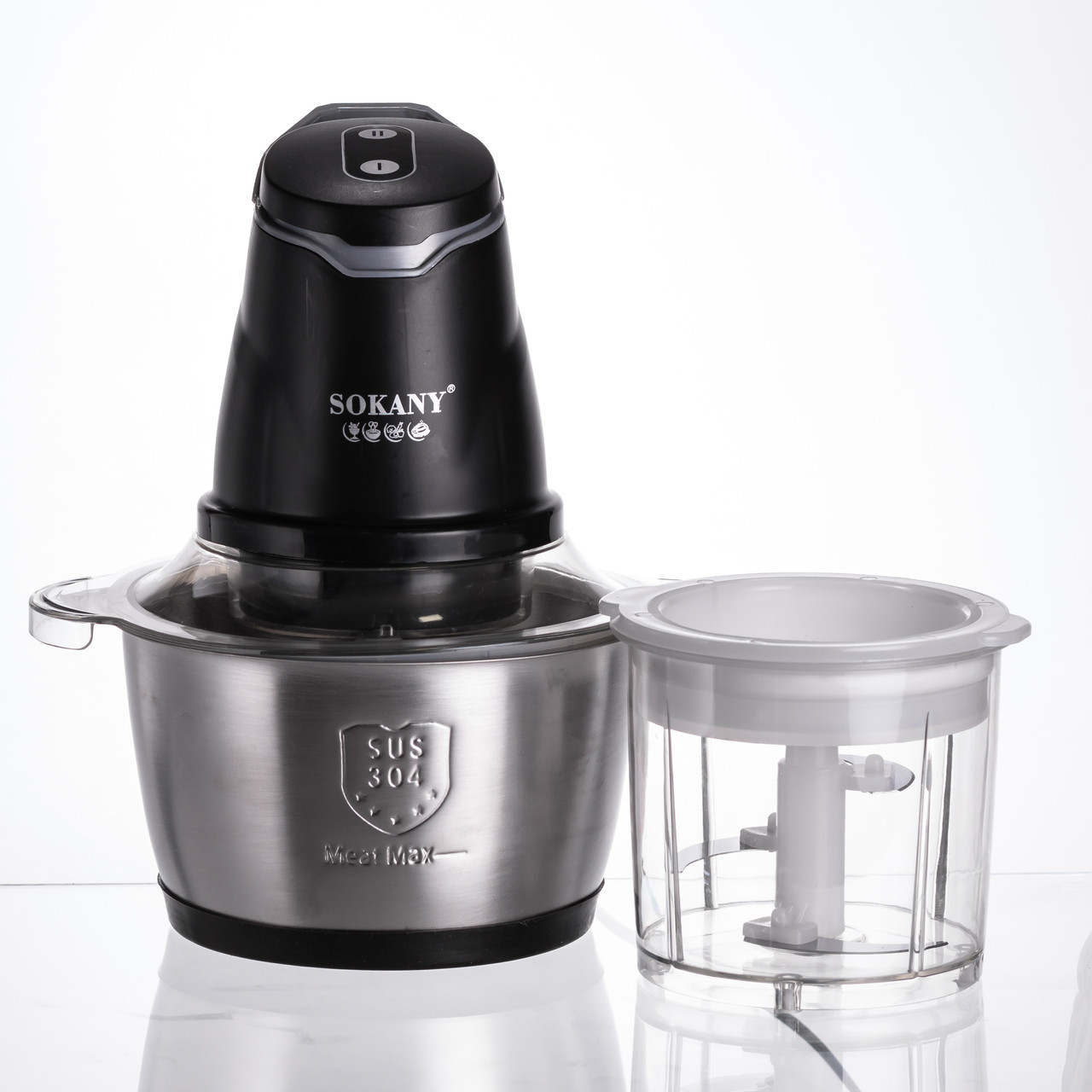 Чоппер подрібнювач 2 в 1 кухонний з чашею на 1.5 л кухонний електричний Sokany SK-06028
