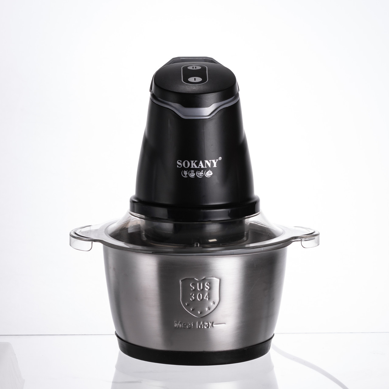 Чоппер подрібнювач 2 в 1 кухонний з чашею на 1.5 л кухонний електричний Sokany SK-06028