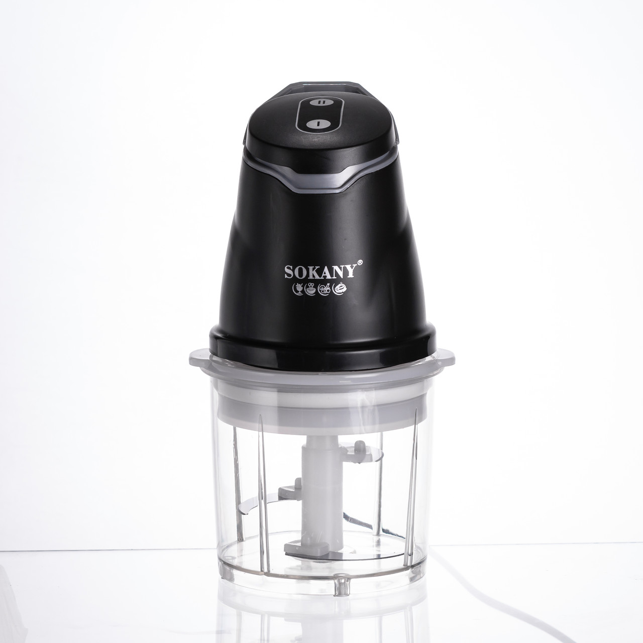 Чоппер подрібнювач 2 в 1 кухонний з чашею на 1.5 л кухонний електричний Sokany SK-06028