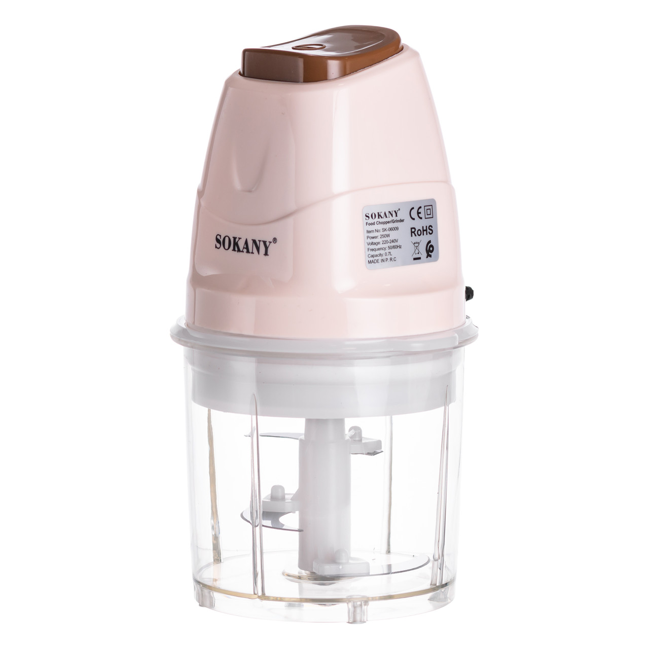 Чоппер подрібнювач з чашею на 0.7 л електричний кухонний 250 Вт бежевий Sokany SK-06009BE