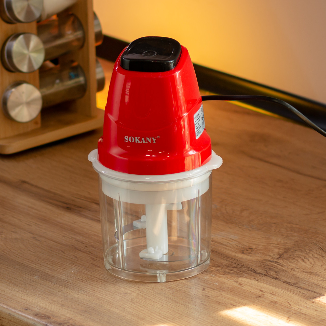 Чоппер подрібнювач з чашею на 0.7 л електричний кухонний 250 Вт Sokany SK-06009R