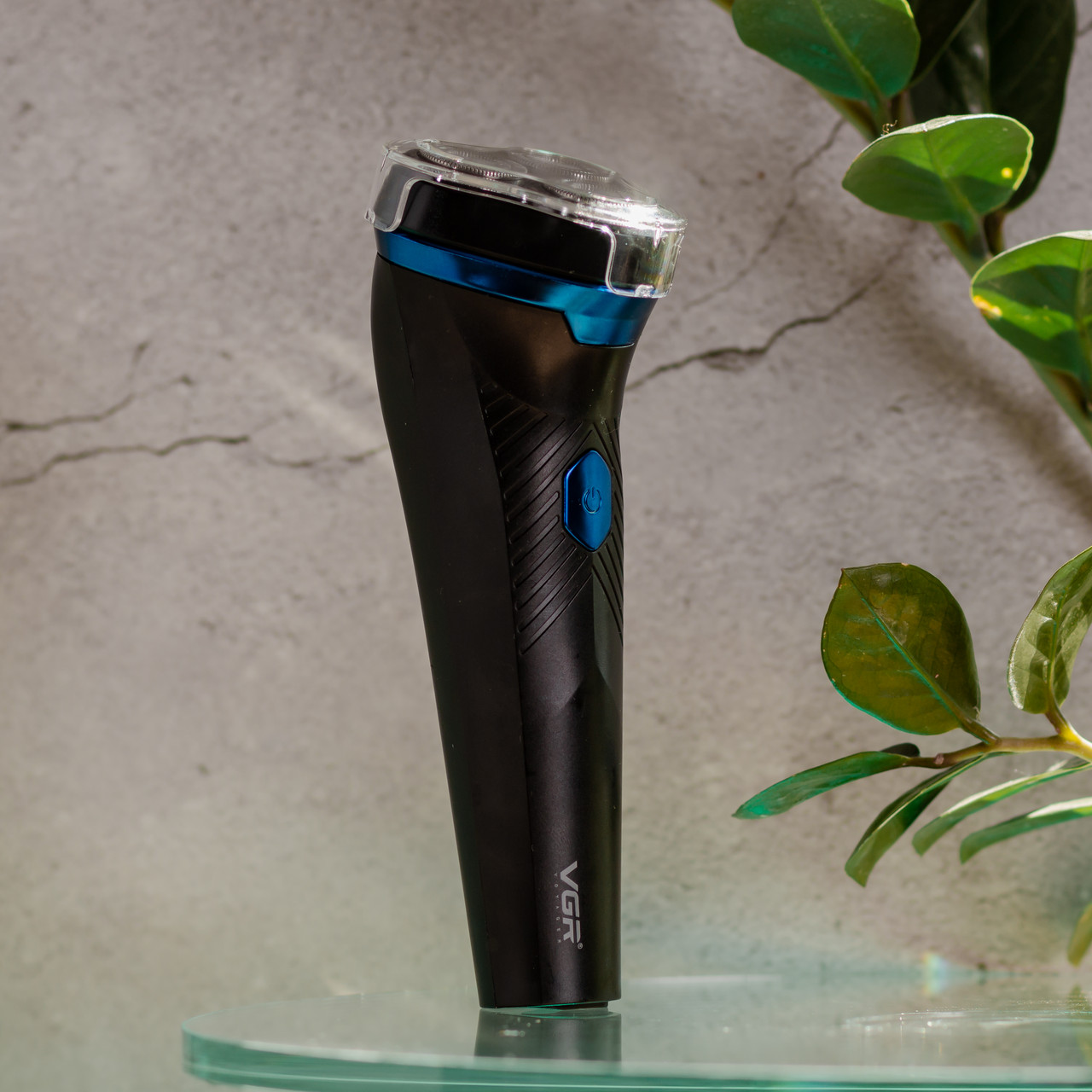 Електробритва для чоловіків роторна для вологого та сухого гоління з дисплеєм VGR V-314