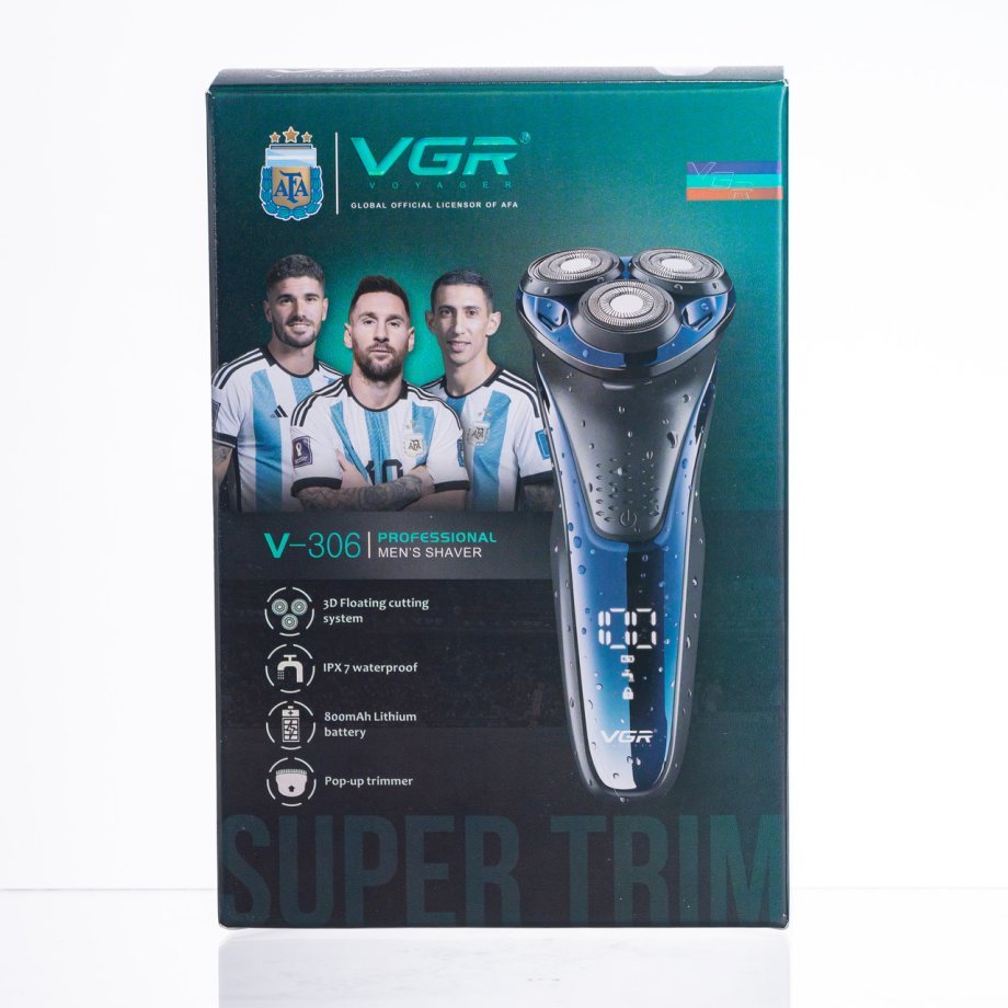 Електробритва чоловіча з LED-дисплеєм професійна VGR V-306